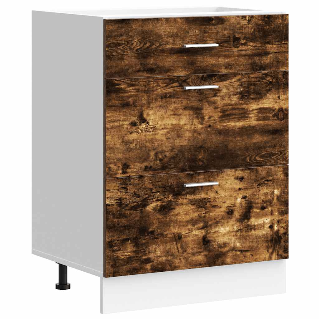 Base da Cucina Rovere Fumo in Legno Multistrato