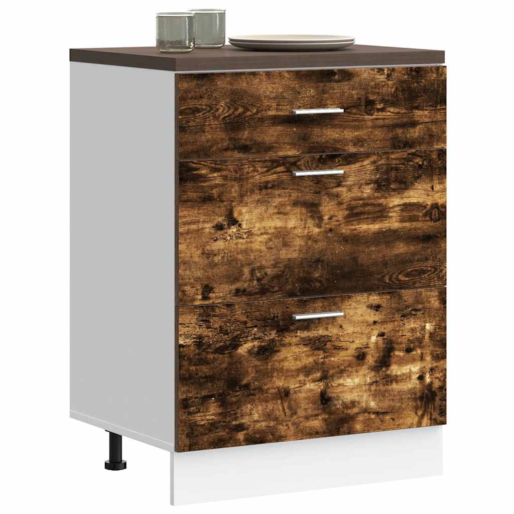 Base da Cucina Rovere Fumo in Legno Multistrato