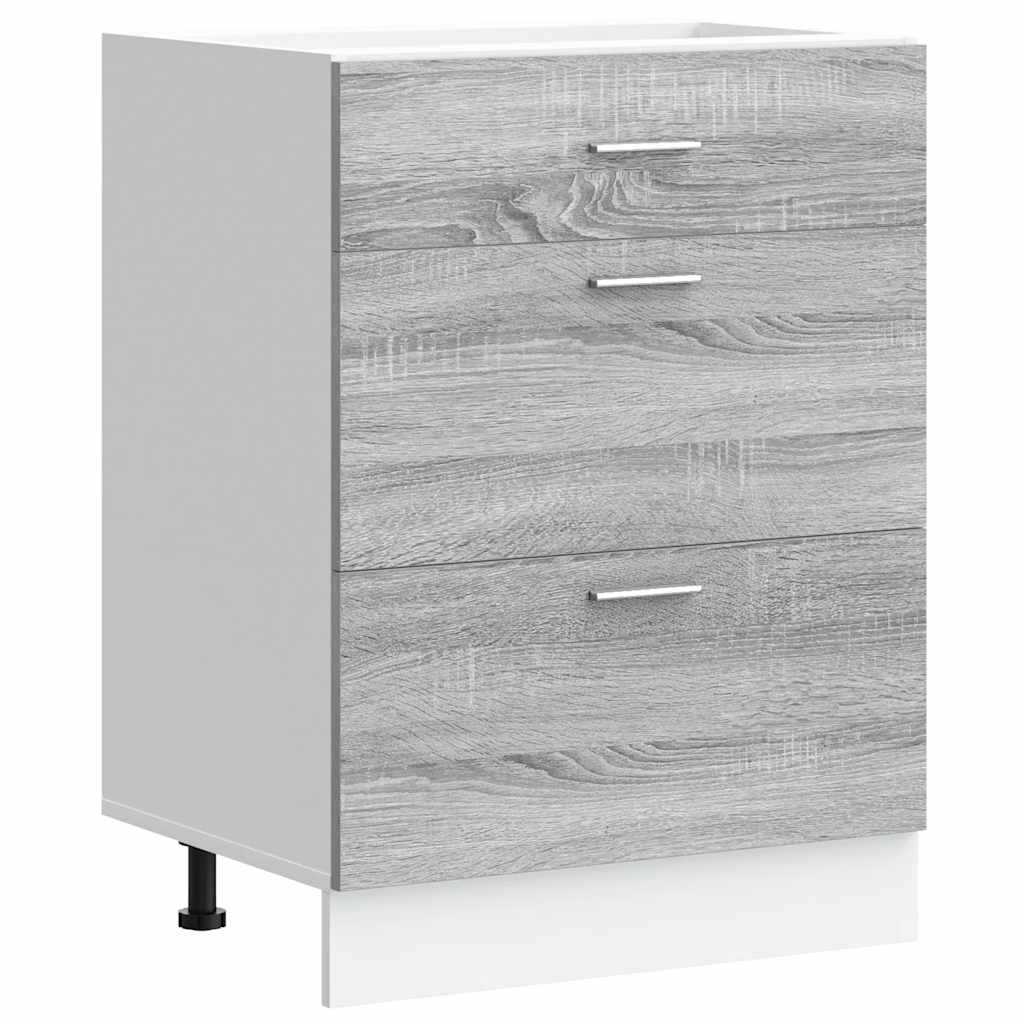 Base da Cucina Grigio Sonoma in Legno Multistrato