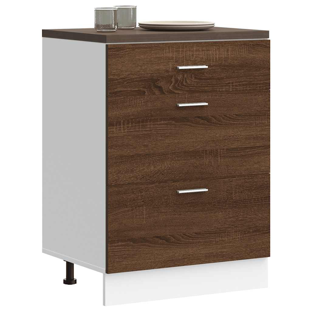 Base da Cucina Rovere Marrone in Legno Multistrato
