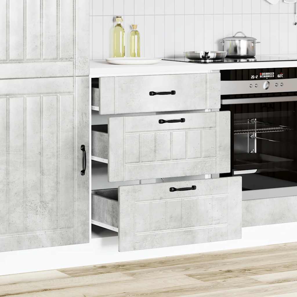 Base da Cucina Lucca Grigio Cemento in Legno Multistrato