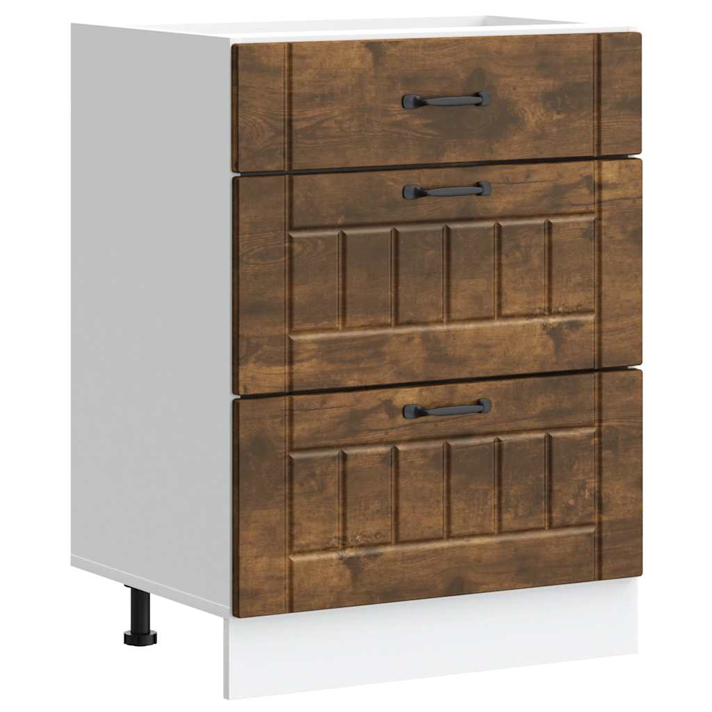 Base da Cucina Lucca Rovere Fumo in Legno Multistrato