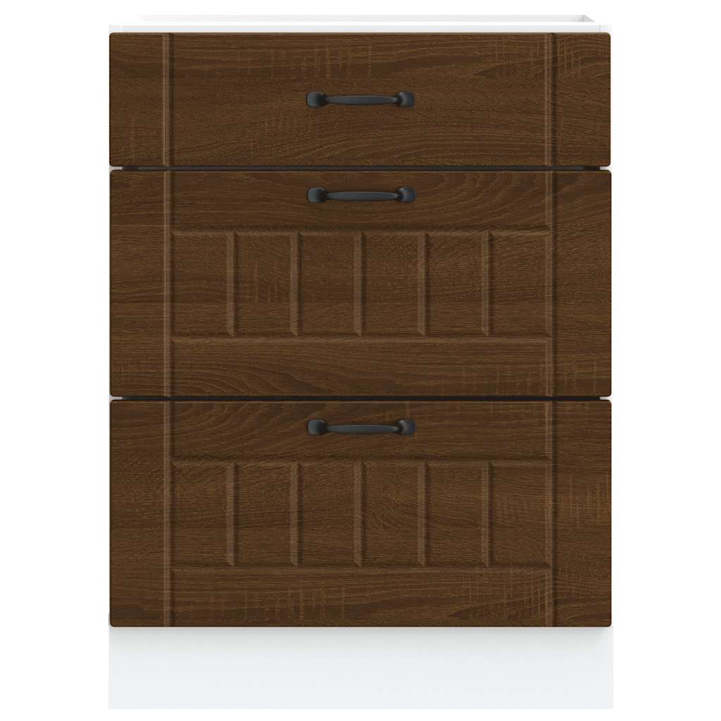 Base da Cucina Lucca Rovere Marrone in Legno Multistrato