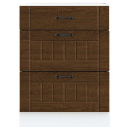 Base da Cucina Lucca Rovere Marrone in Legno Multistrato