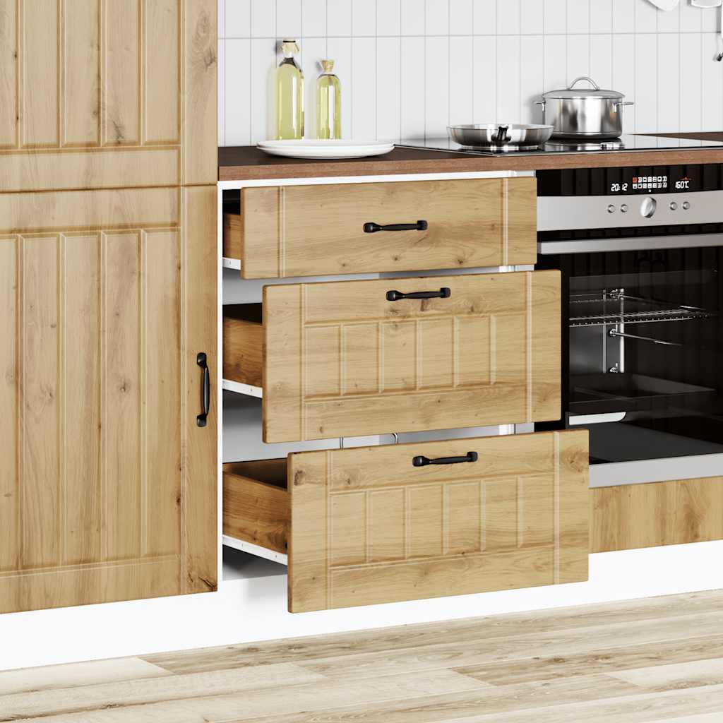 Base da Cucina Lucca Rovere Artigianale in Legno Multistrato