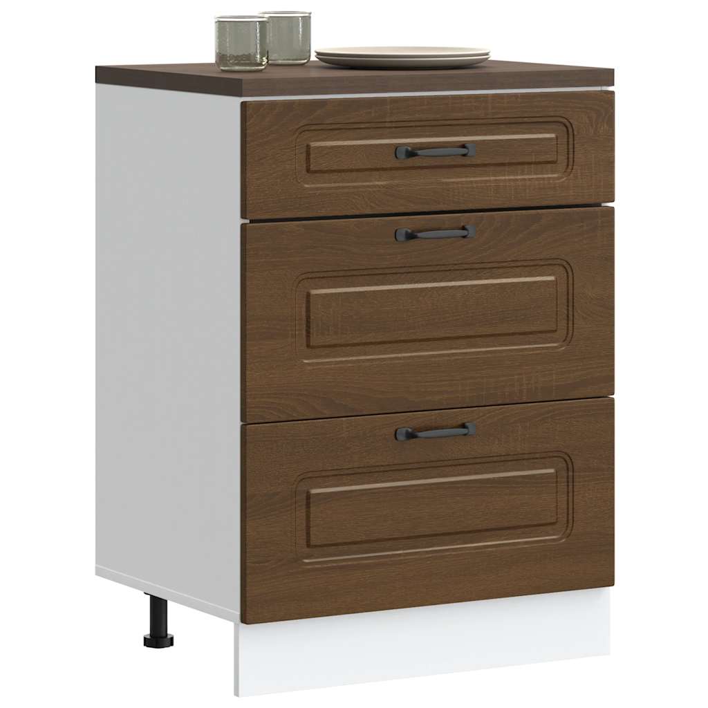 Base da Cucina Kalmar Rovere Marrone in Legno Multistrato