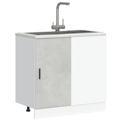 Mobile Base Lavello Grigio Cemento in Legno Multistrato