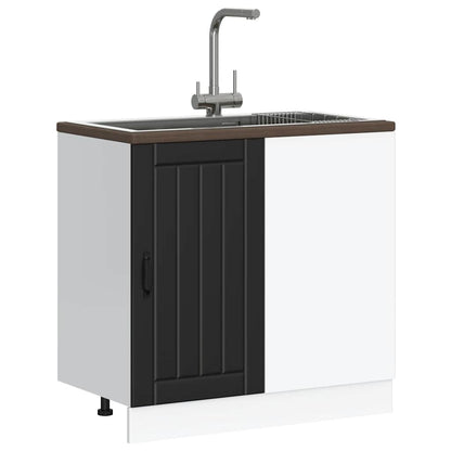 Mobile Base Lavello Lucca Nero in Legno Multistrato