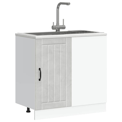 Mobile Base Lavello Lucca Grigio Cemento in Legno Multistrato