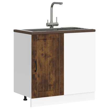 Mobile Base Lavello Lucca Rovere Fumo in Legno Multistrato