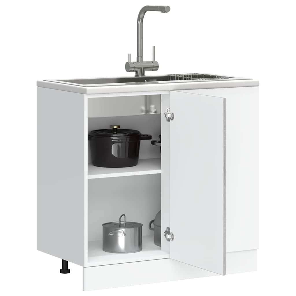 Mobile Base Lavello Lucca Grigio Sonoma in Legno Multistrato