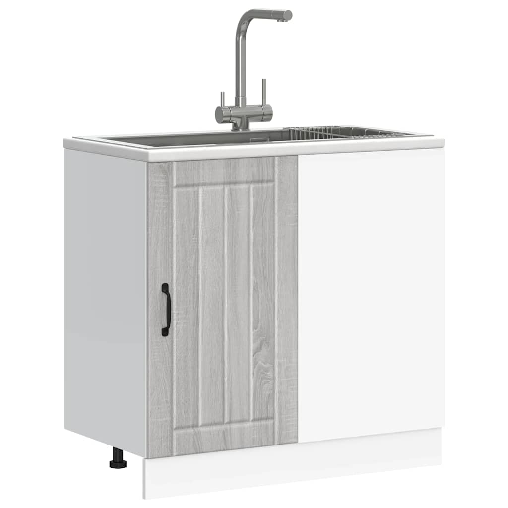 Mobile Base Lavello Lucca Grigio Sonoma in Legno Multistrato