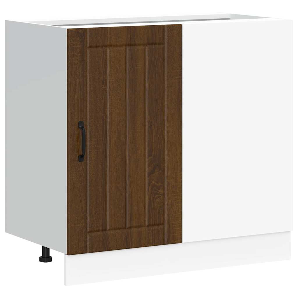Mobile Base Lavello Lucca Rovere Marrone in Legno Multistrato