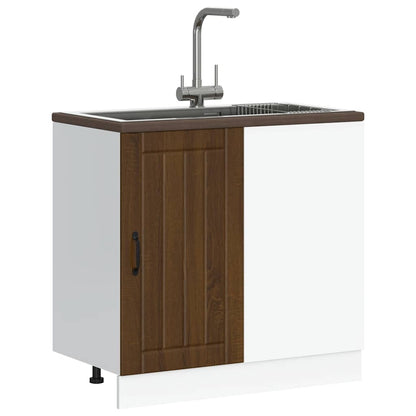 Mobile Base Lavello Lucca Rovere Marrone in Legno Multistrato
