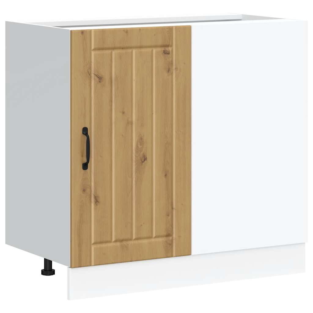 Mobile Base Lavello Lucca Rovere Artigianale Legno Multistrato
