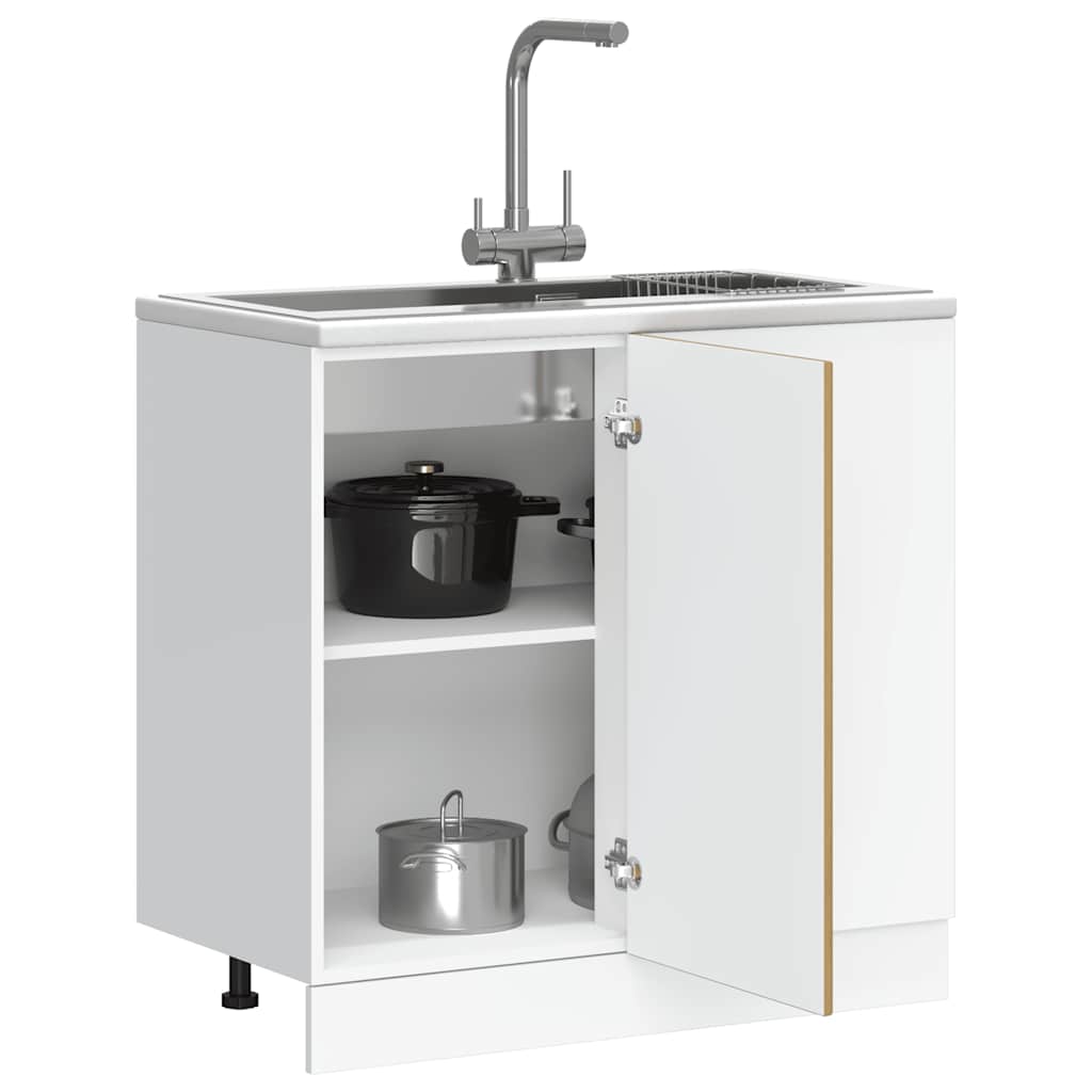 Mobile Base Lavello Lucca Rovere Artigianale Legno Multistrato