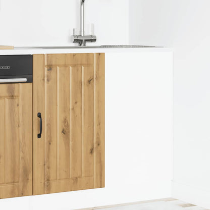 Mobile Base Lavello Lucca Rovere Artigianale Legno Multistrato