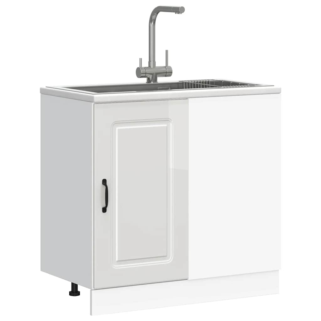 Base da Cucina Kalmar Bianco Lucido in Legno Multistrato