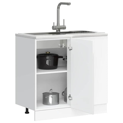 Base da Cucina Kalmar Bianco Lucido in Legno Multistrato