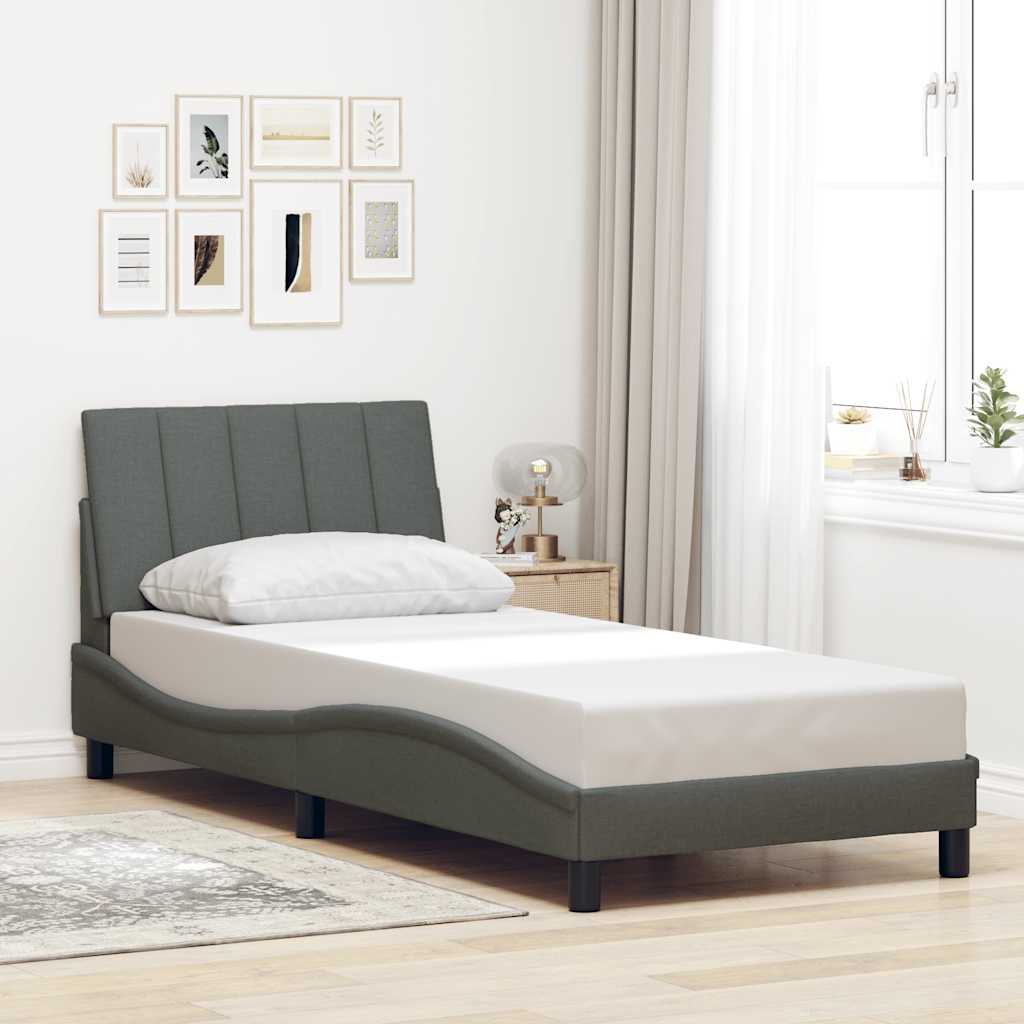 Giroletto senza Materasso Hanko Grigio Scuro 90x190 cm Tessuto
