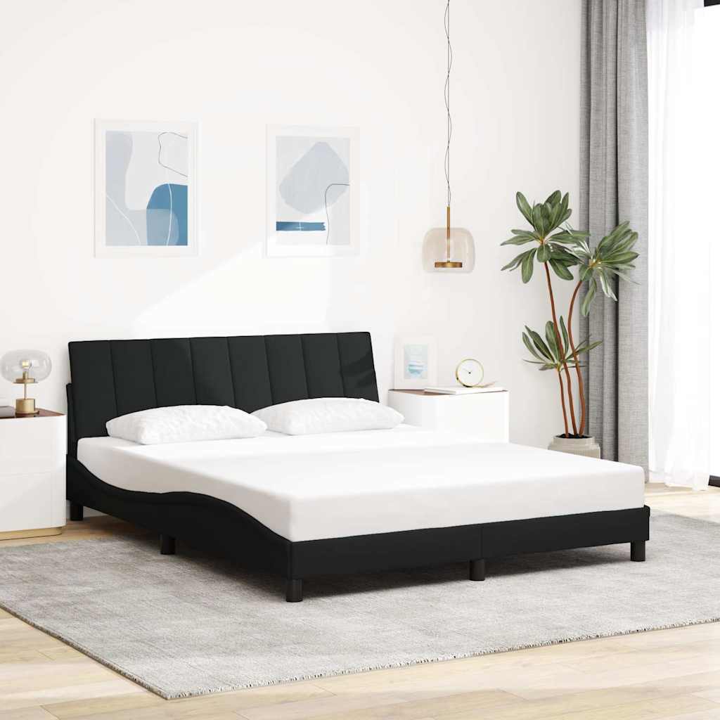 Giroletto senza Materasso Hanko Nero 160x200 cm in Tessuto
