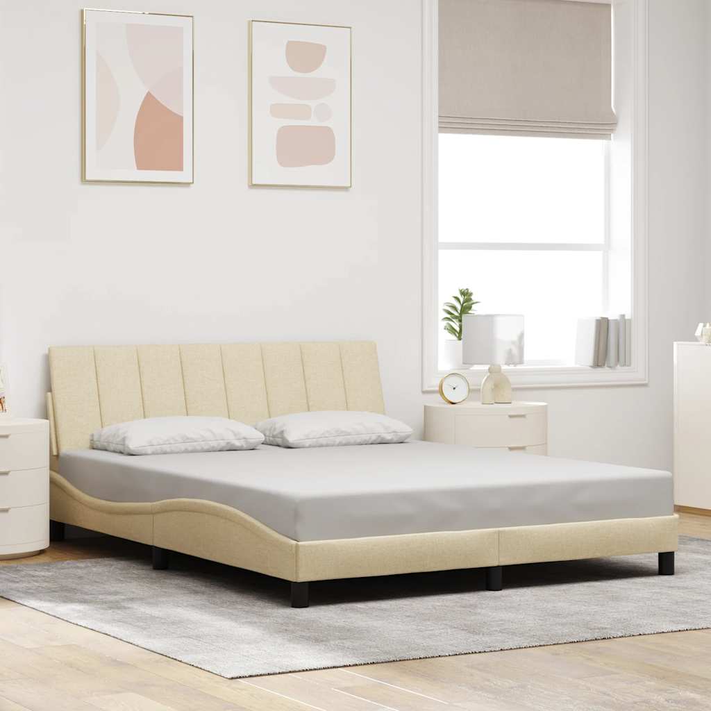 Giroletto senza Materasso Hanko Crema 160x200 cm in Tessuto
