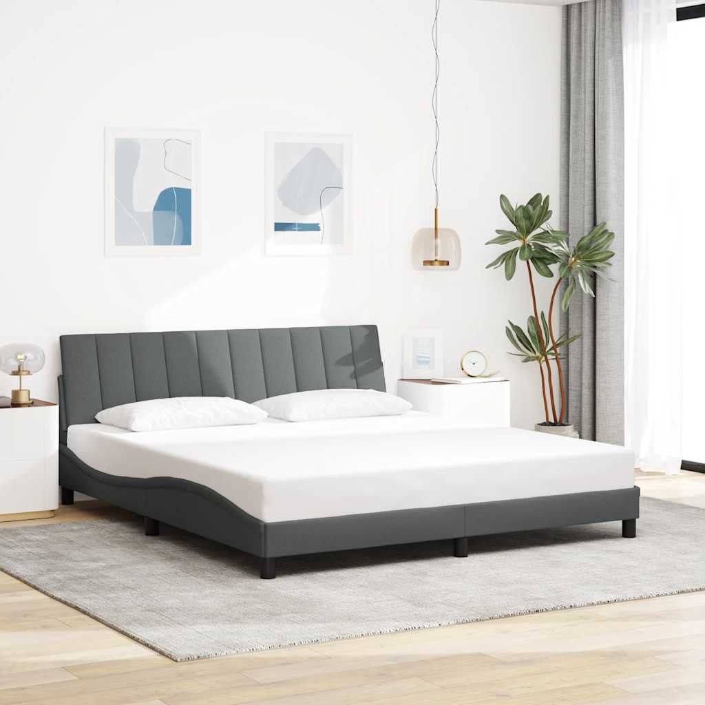 Giroletto senza Materasso Hanko Grigio Scuro 180x200 cm Tessuto