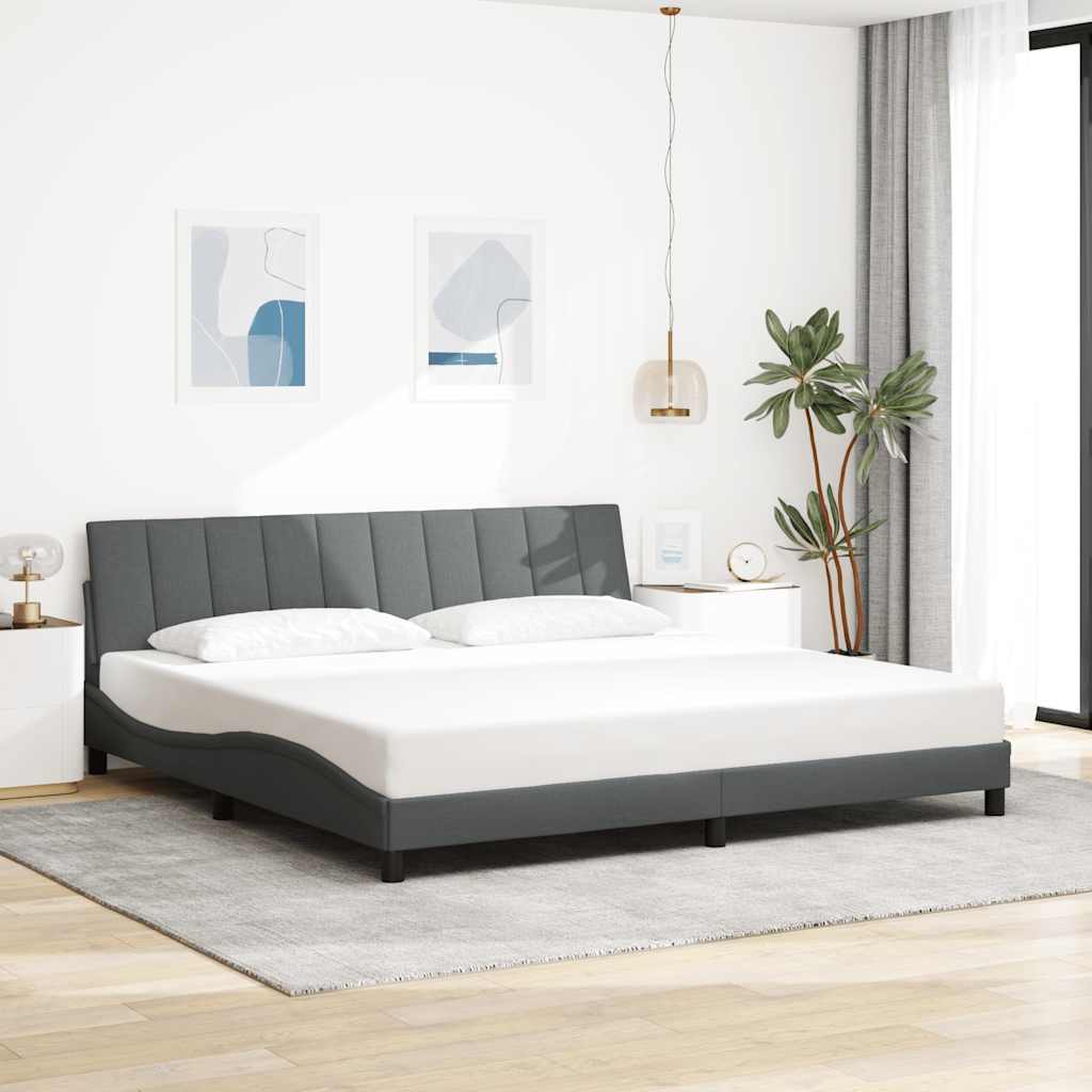 Giroletto senza Materasso Hanko Grigio Scuro 200x200 cm Tessuto