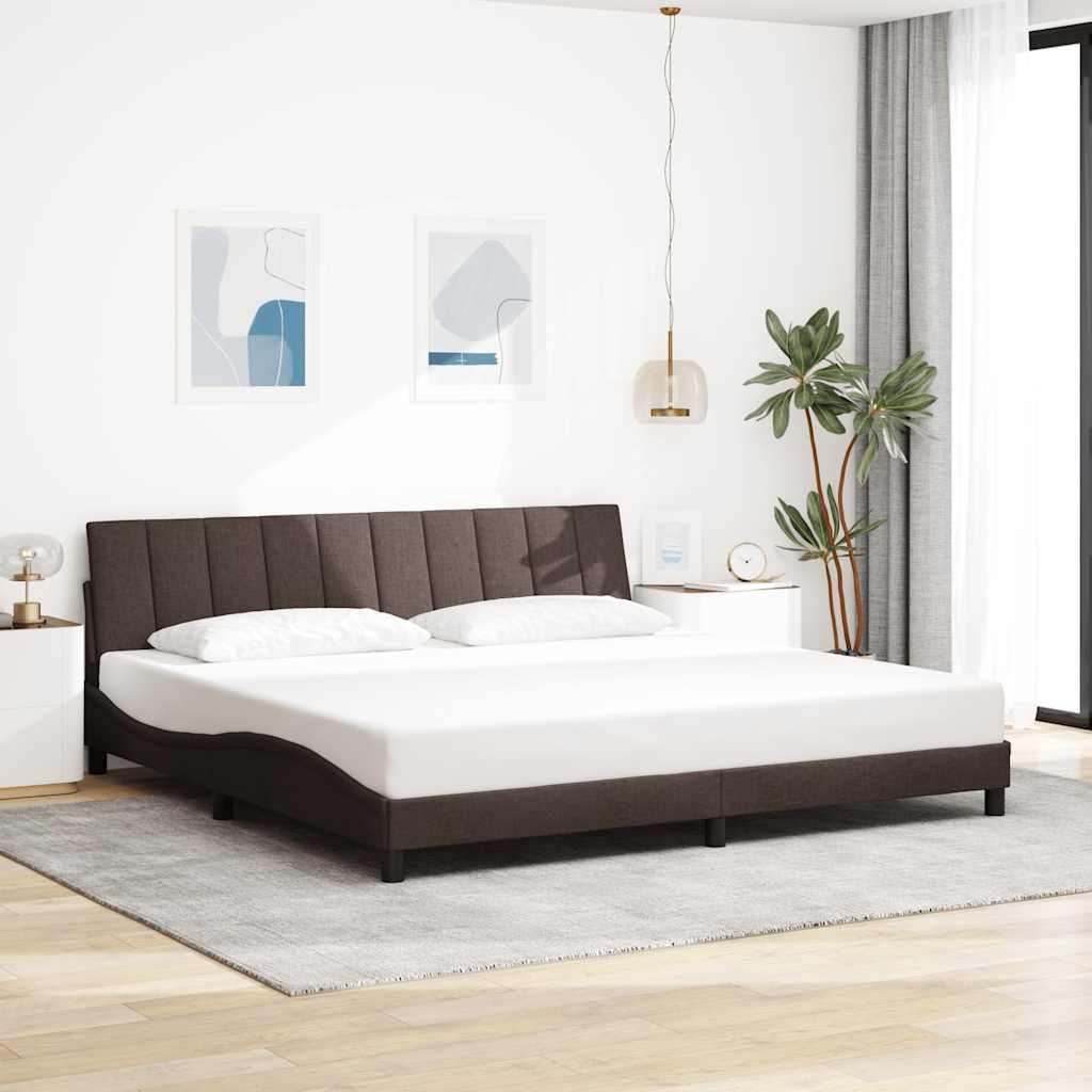 Giroletto senza Materasso Hanko Marrone Scuro 200x200 cm in Tessuto