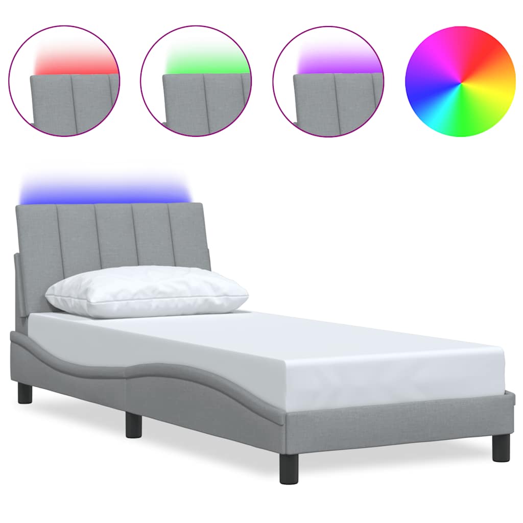 Giroletto senza Materasso Hanko Grigio Chiaro 80x200 cm Tessuto