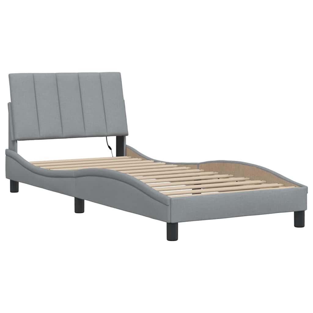 Giroletto senza Materasso Hanko Grigio Chiaro 80x200 cm Tessuto