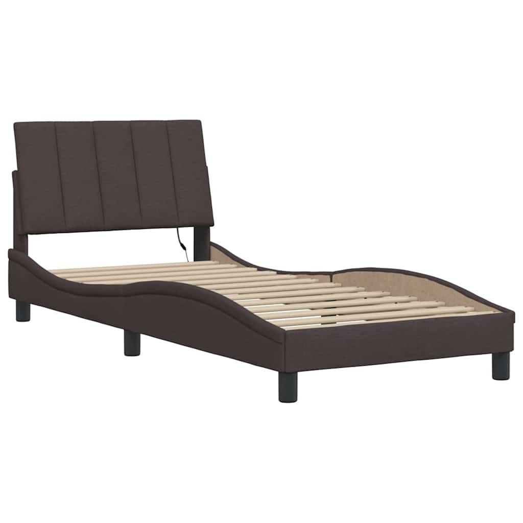 Giroletto senza Materasso Hanko Marrone Scuro 80x200 cm Tessuto