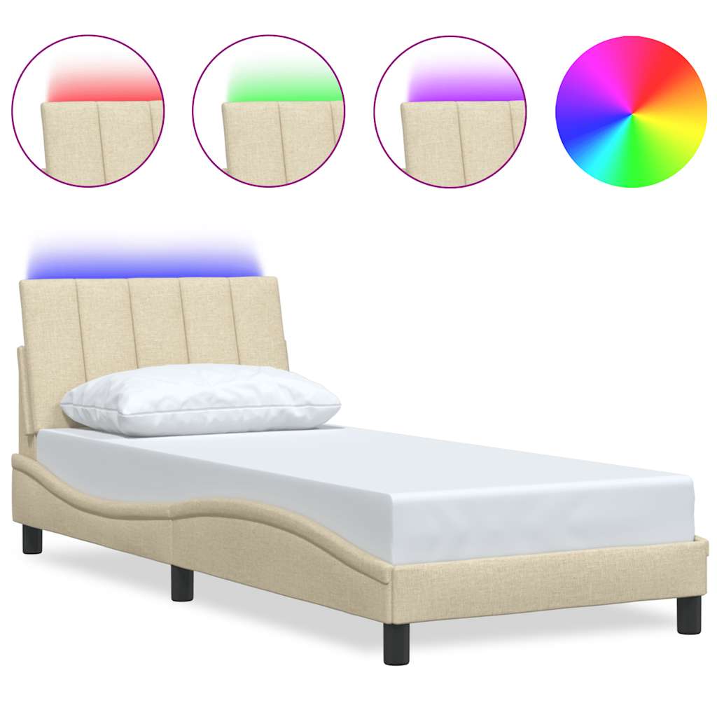 Giroletto senza Materasso Hanko Crema 90x190 cm in Tessuto