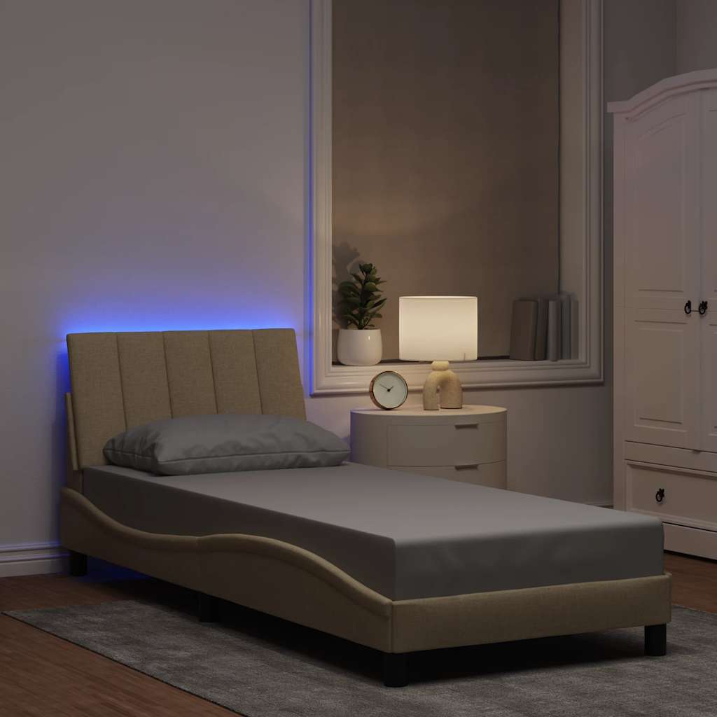 Giroletto senza Materasso Hanko Crema 90x190 cm in Tessuto