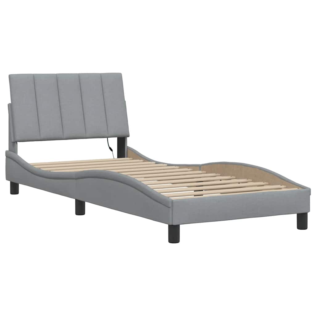 Giroletto senza Materasso Hanko Grigio Chiaro 90x200 cm Tessuto