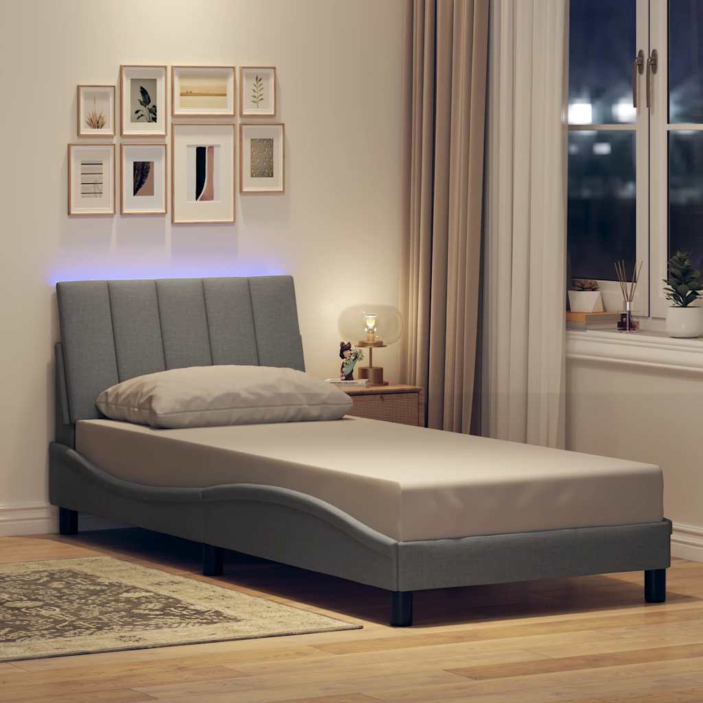 Giroletto senza Materasso Hanko Grigio Chiaro 90x200 cm Tessuto