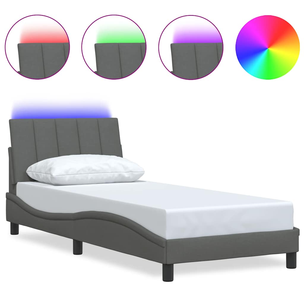 Giroletto senza Materasso Hanko Grigio Scuro 90x200 cm Tessuto