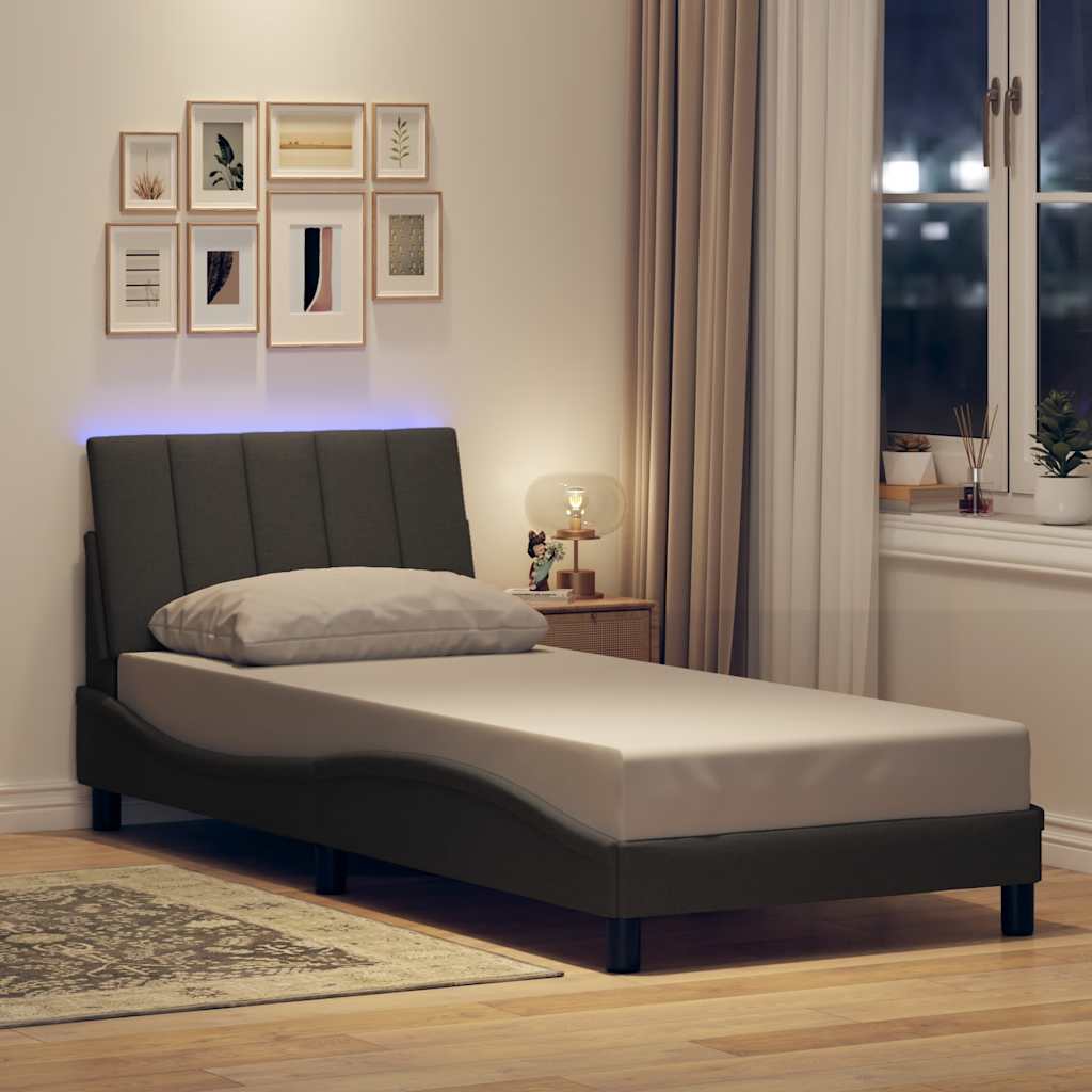 Giroletto senza Materasso Hanko Grigio Scuro 90x200 cm Tessuto