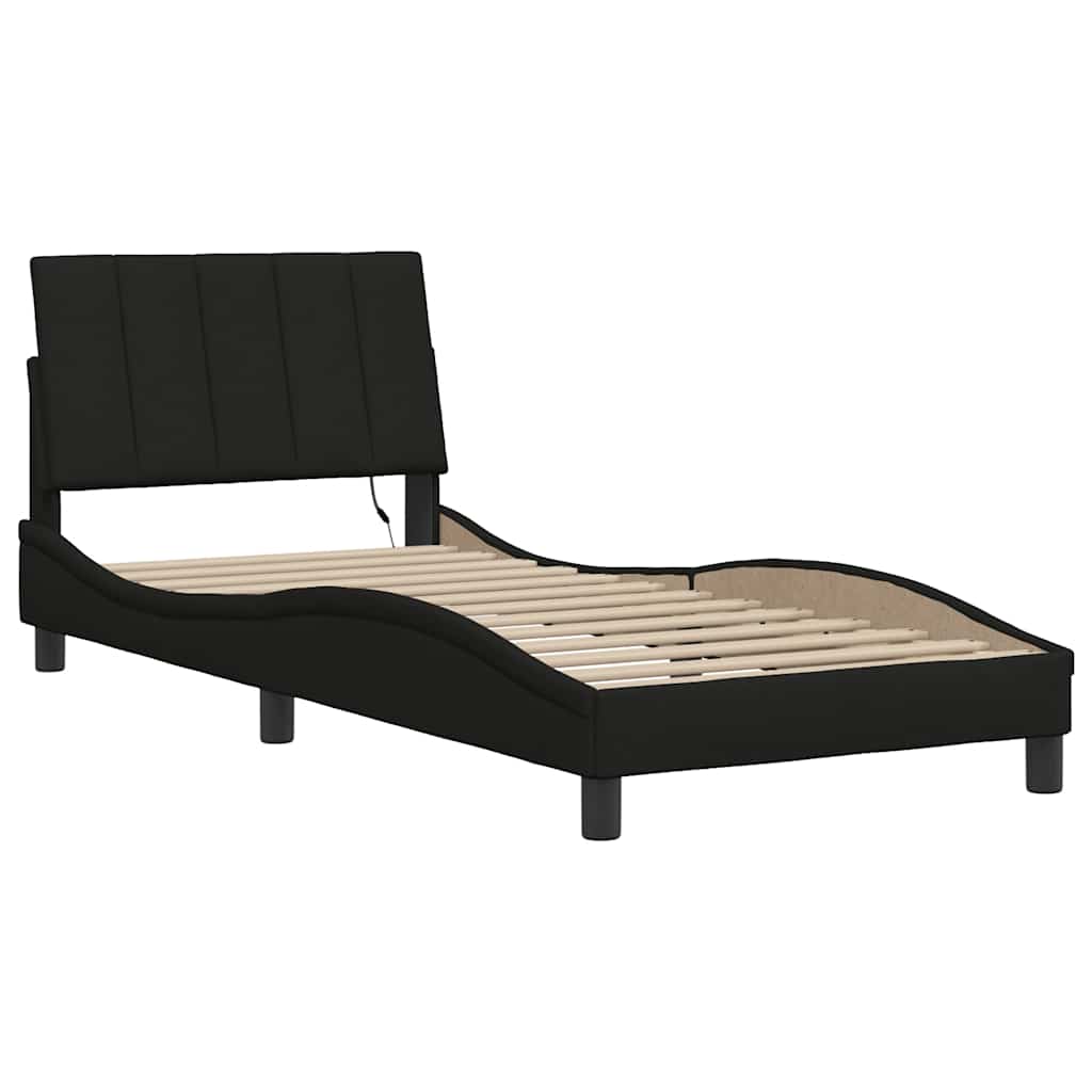Giroletto senza Materasso Hanko Nero 90x200 cm in Tessuto