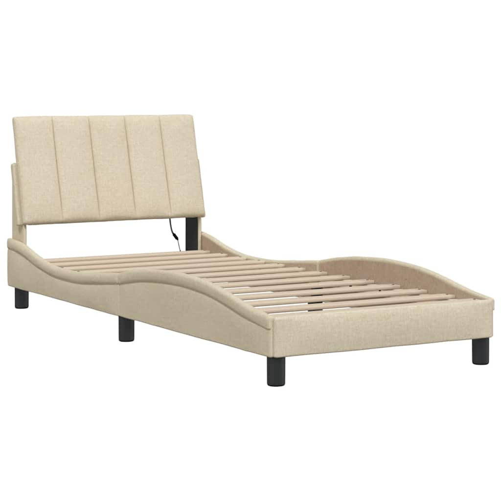 Giroletto senza Materasso Hanko Crema 90x200 cm in Tessuto