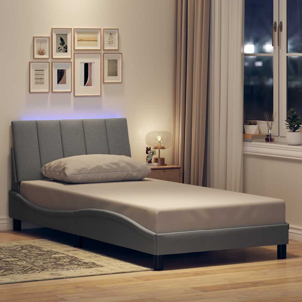 Giroletto senza Materasso Hanko Grigio Chiaro 100x200 cm Tessuto