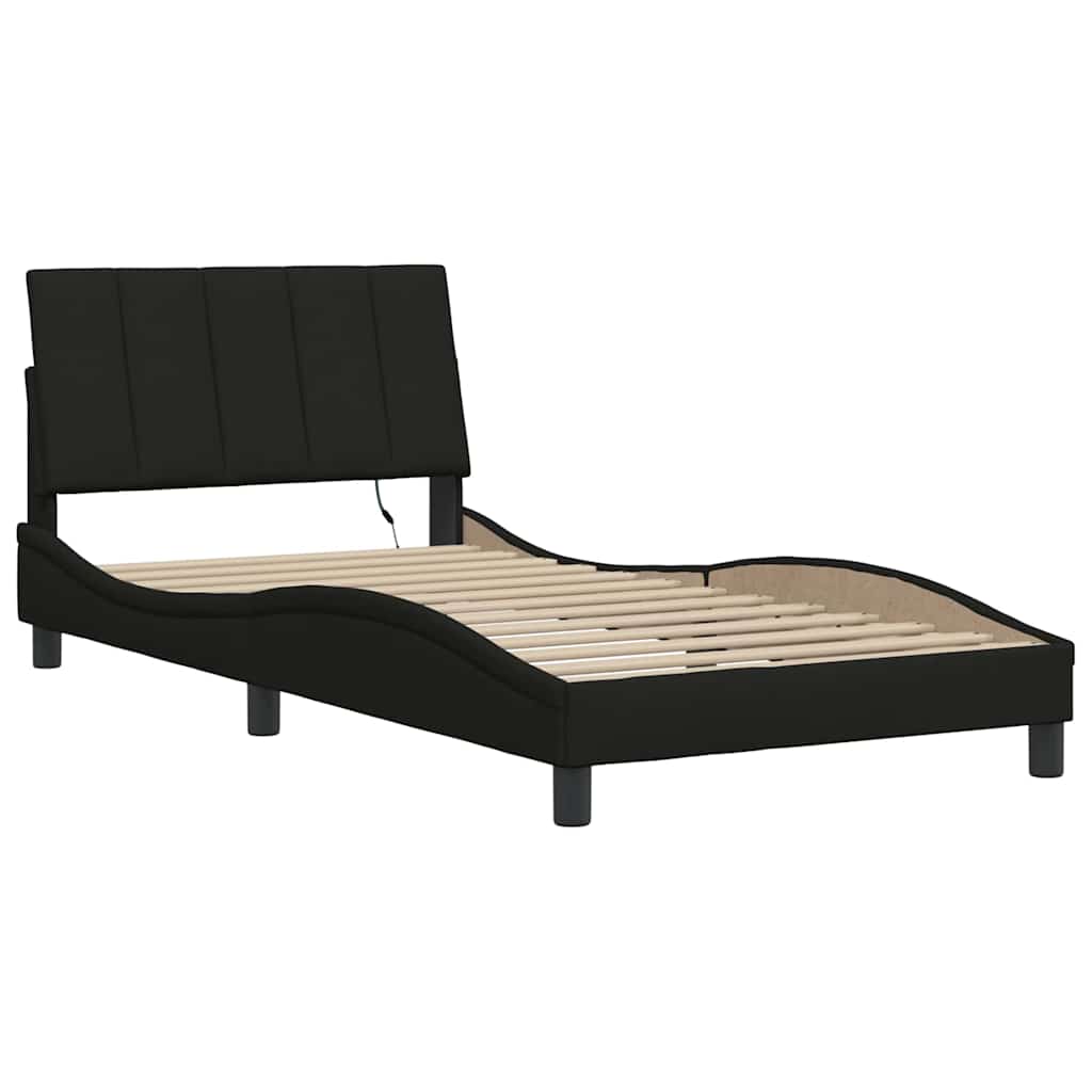 Giroletto senza Materasso Hanko Nero 100x200 cm in Tessuto