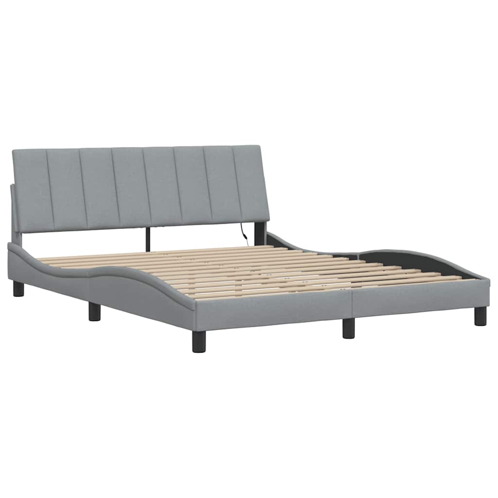 Giroletto senza Materasso Hanko Grigio Chiaro 160x200 cm Tessuto
