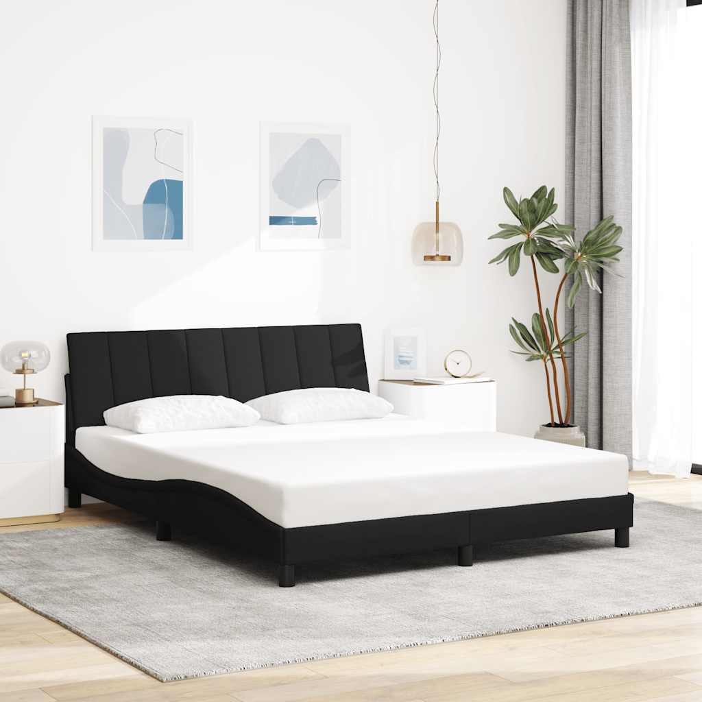 Giroletto senza Materasso Hanko Nero 160x200 cm in Tessuto