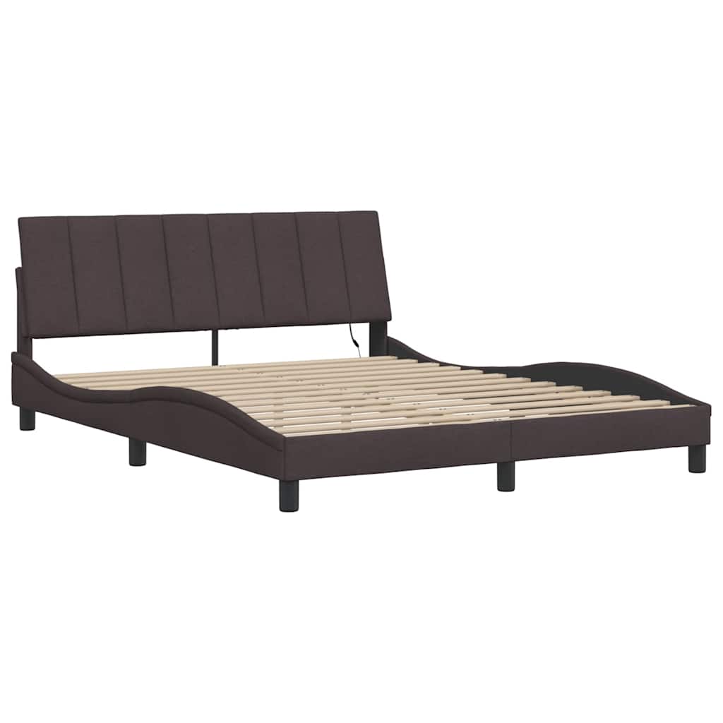 Giroletto senza Materasso Hanko Marrone Scuro 160x200 cm Tessuto