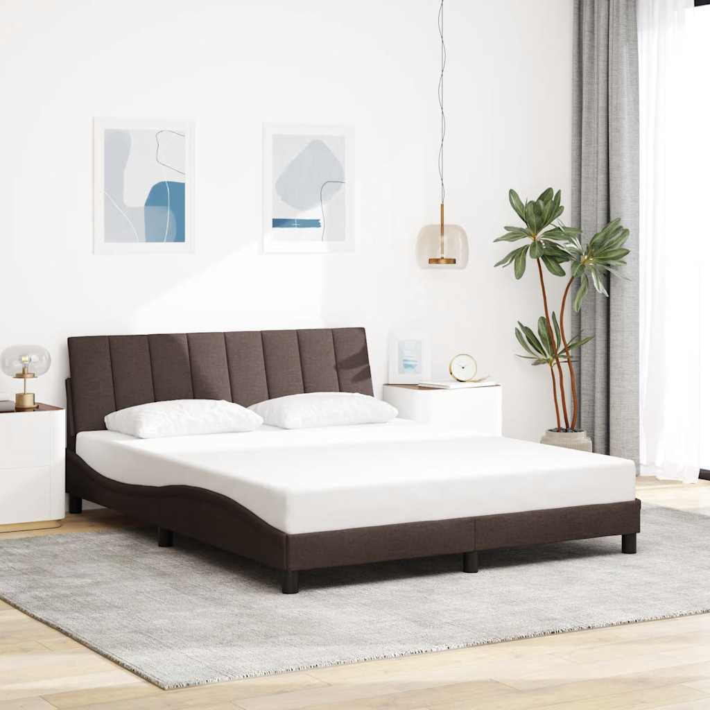 Giroletto senza Materasso Hanko Marrone Scuro 160x200 cm Tessuto
