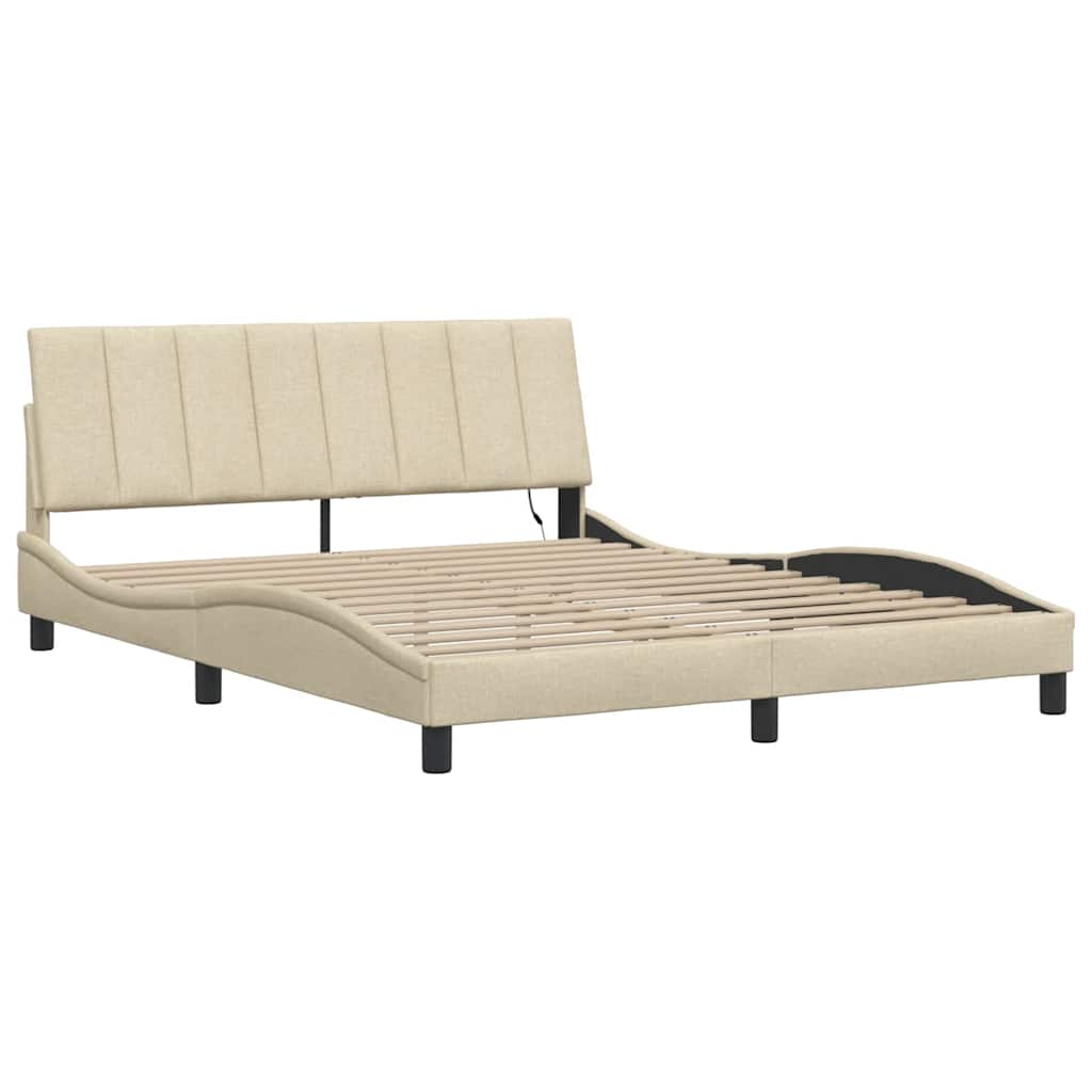 Giroletto senza Materasso Hanko Crema 160x200 cm in Tessuto