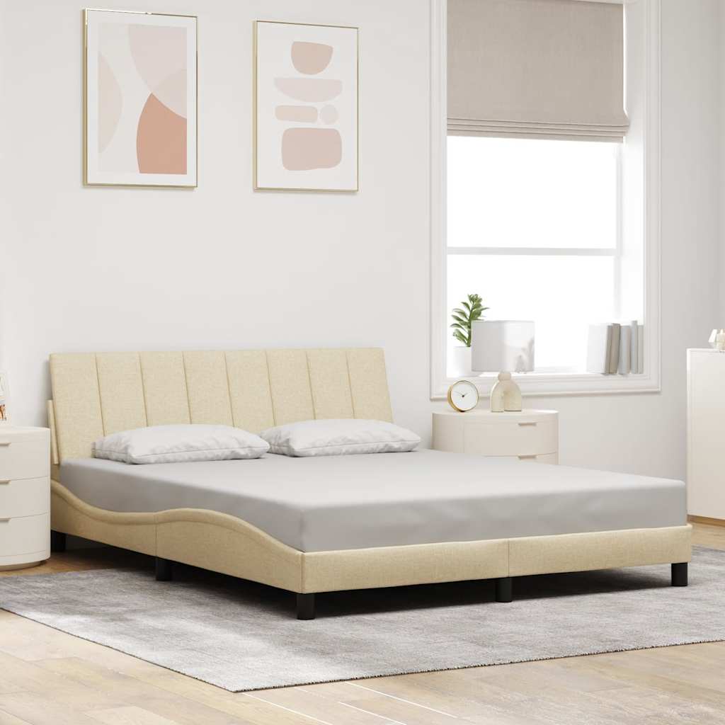 Giroletto senza Materasso Hanko Crema 160x200 cm in Tessuto