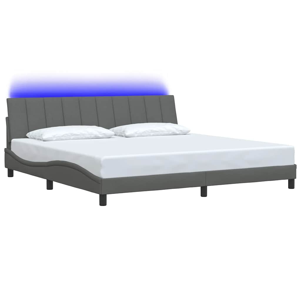 Giroletto senza Materasso Hanko Grigio Scuro 200x200 cm Tessuto