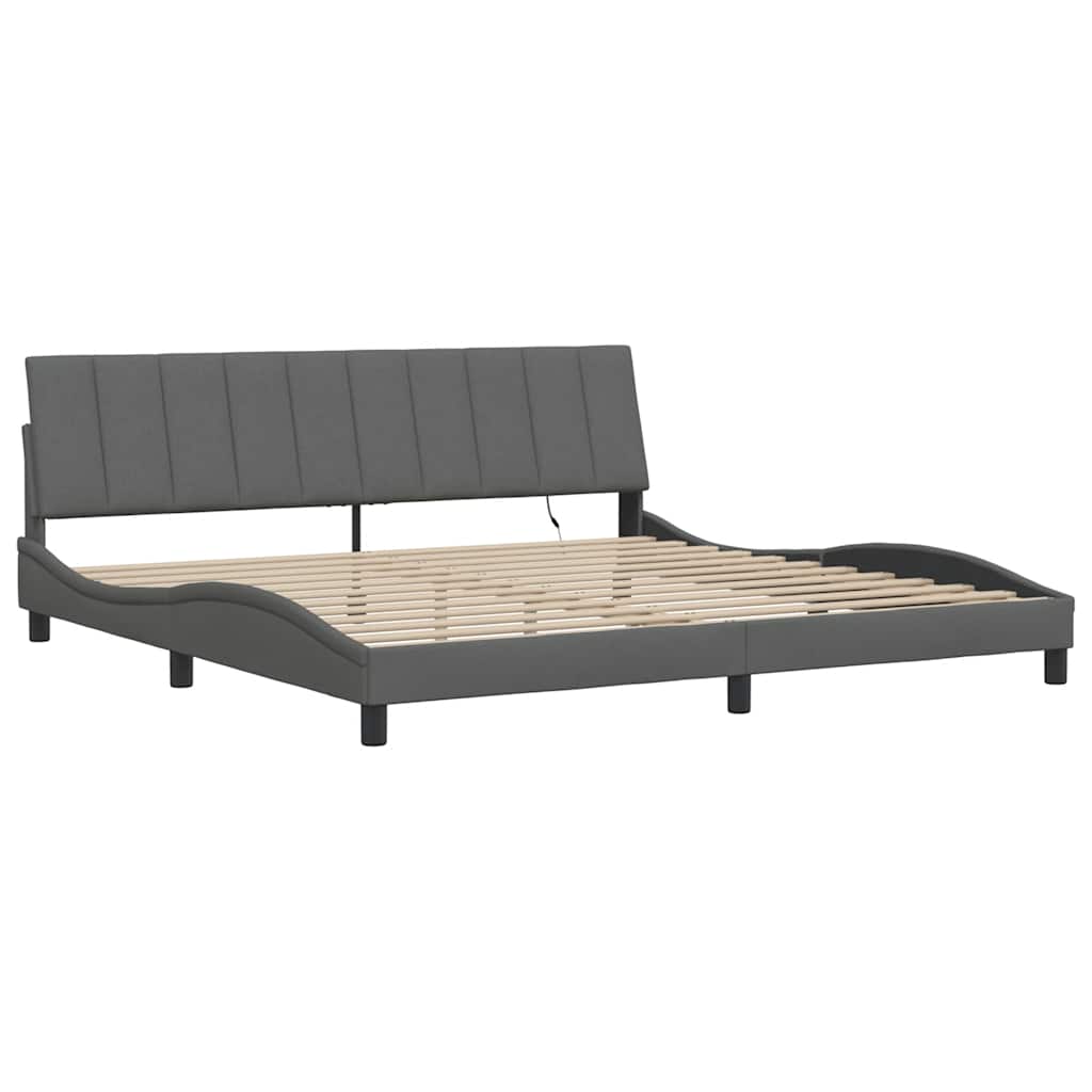 Giroletto senza Materasso Hanko Grigio Scuro 200x200 cm Tessuto